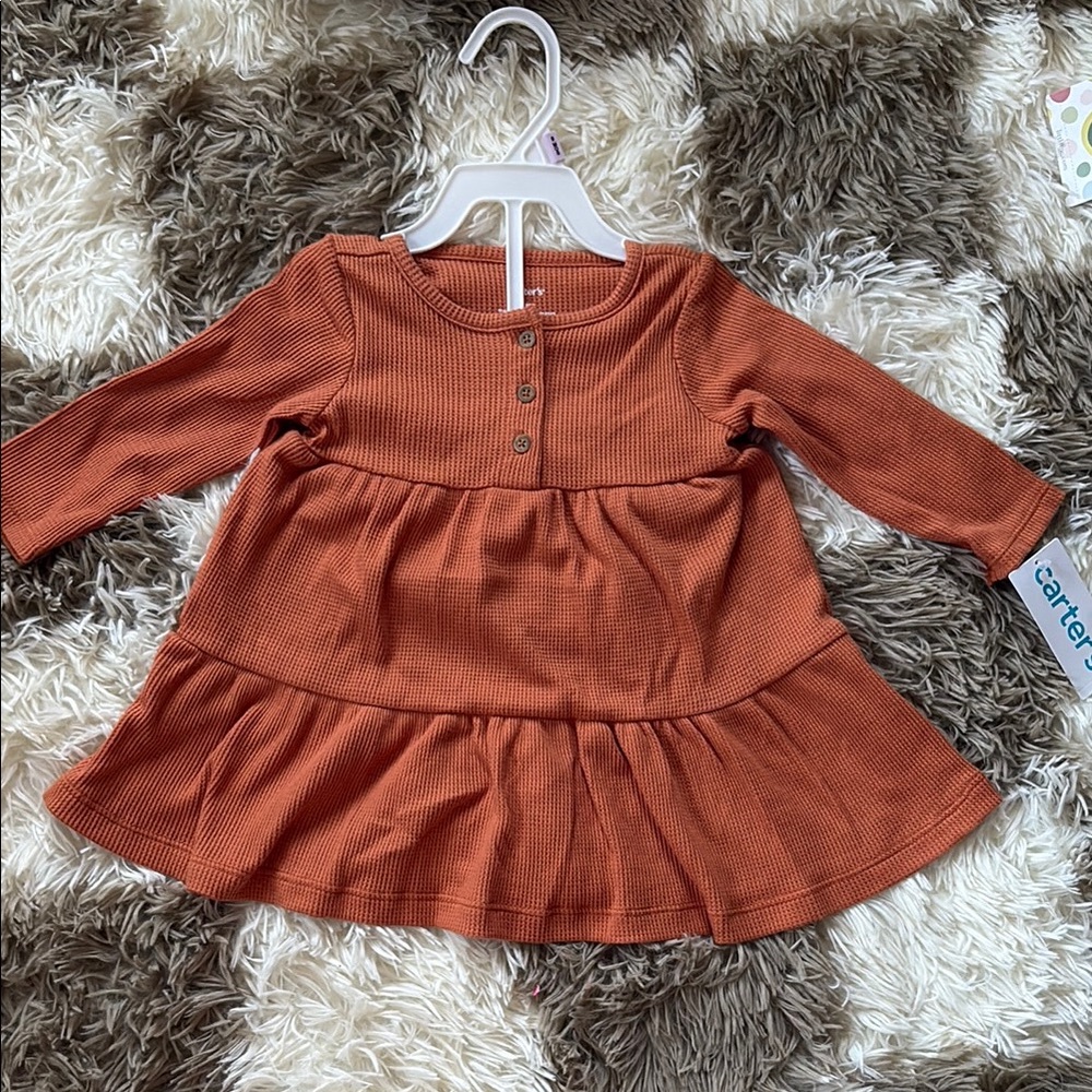 Carter's Terracotta Baby Dress with Buttons